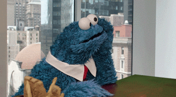 cookie monster is waiting